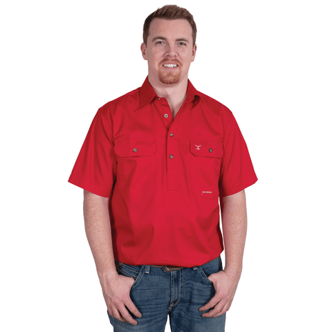 Men's - Adam - 1/2 Button Short Sleeve