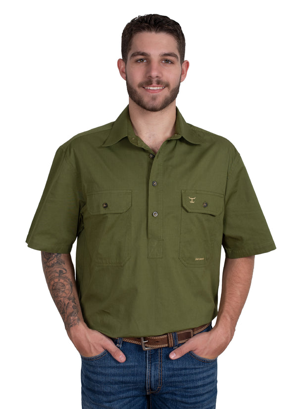 Men's - Adam - 1/2 Button Short Sleeve