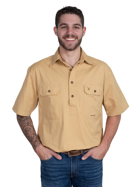 Men's - Adam - 1/2 Button Short Sleeve