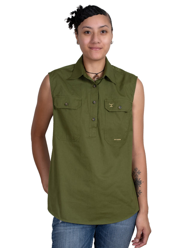 Women's - Kerry - 1/2 Button Sleeveless