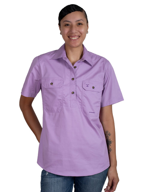 Women's - Evie - Half Button Short Sleeve