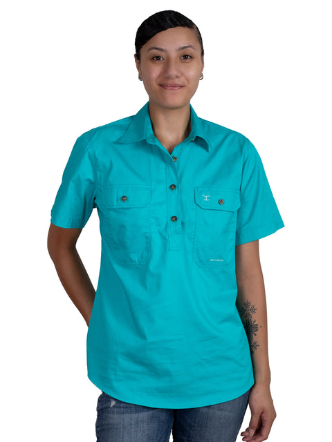 Women's - Evie - Half Button Short Sleeve