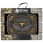 Framed Longhorn Attitude Buckle