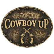 Saddle up with the Cowboy Up Attitude Buckle