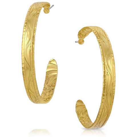 Timeless Treasure Chiseled Hoop Earrings