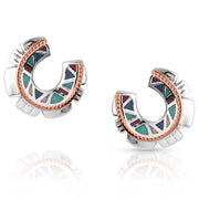 Western Mosaic Horseshoe Earrings