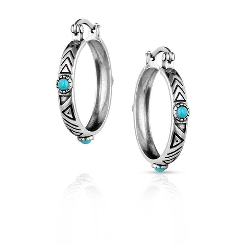 Uncovered Beauty Turquoise Hoop Earrings