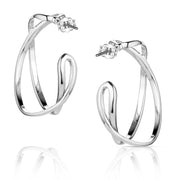 Daring Crossed Hoop Earrings