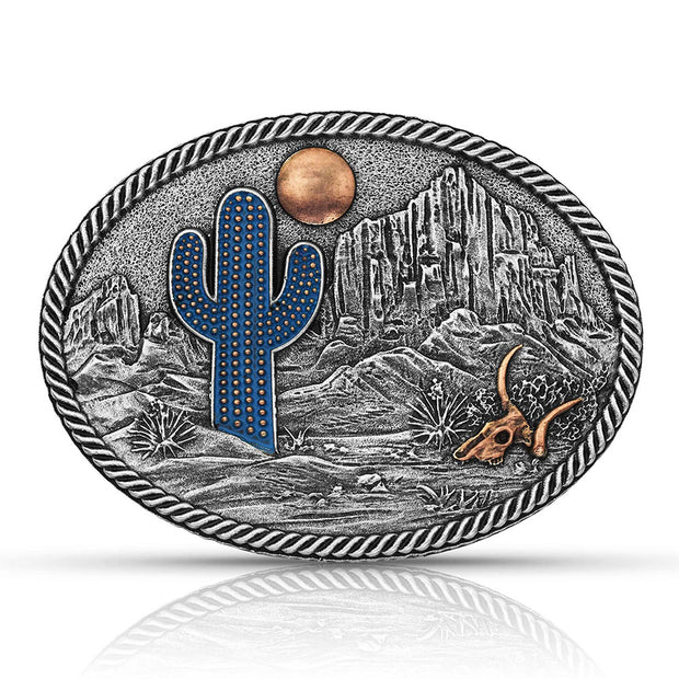 Montana Silversmiths Desert Moon Cactus Attitude Belt Buckle A825