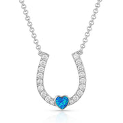 Lucky in Love Heart-Horseshoe Necklace